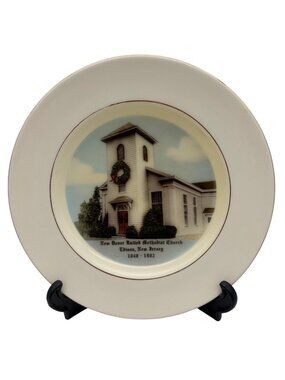 1982 New Dover United Methodist Church Edison NJ Plate Preston Hopkinson Vintage